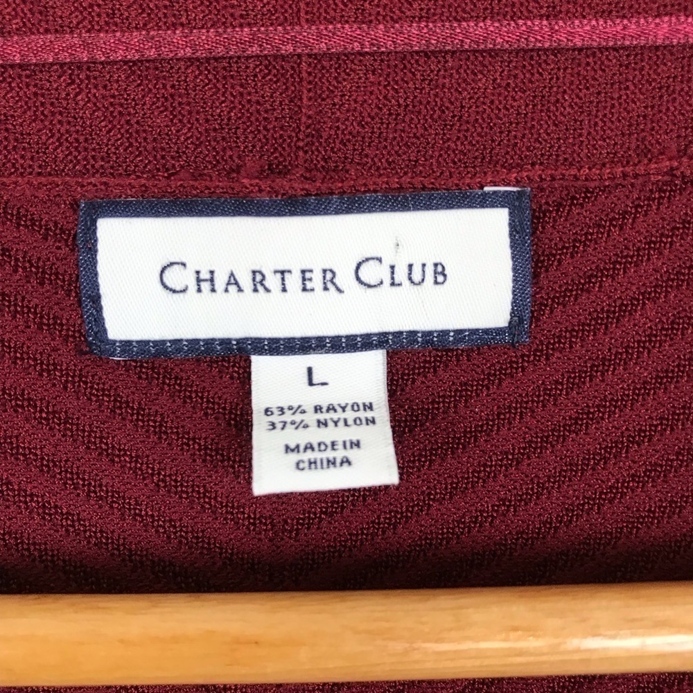 Charter Club Red Ribbed Duster Cardigan Large - Picture 5 of 7